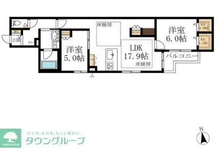 BELLE LAPIN(2LDK/3階)の間取り写真