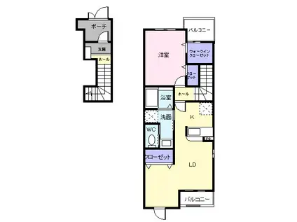 R・S・T I(1LDK/2階)の間取り写真