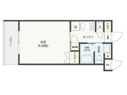 SUGAR CUBE KAWAGUCHI II(1K/1階)の間取り写真