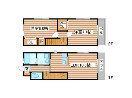 M&M 1号館(2LDK/1階)の間取り写真