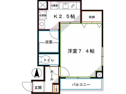 サンライズK(1K/6階)の間取り写真
