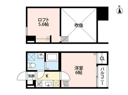 SAGGIO(1K/1階)の間取り写真