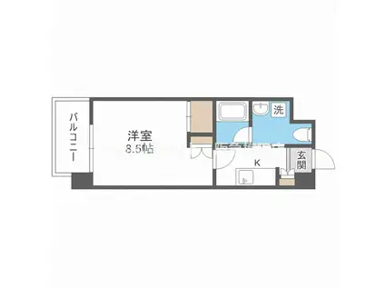 E BY U新大阪(1K/4階)の間取り写真