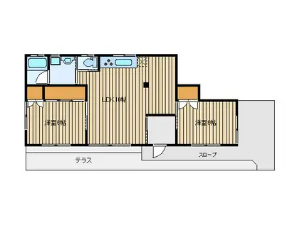 石神井町7丁目貸室(2LDK/1階)の間取り写真