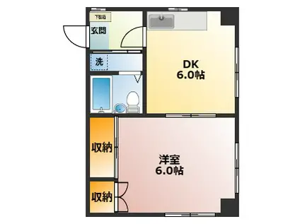 サウンドライン シノ(1DK/3階)の間取り写真