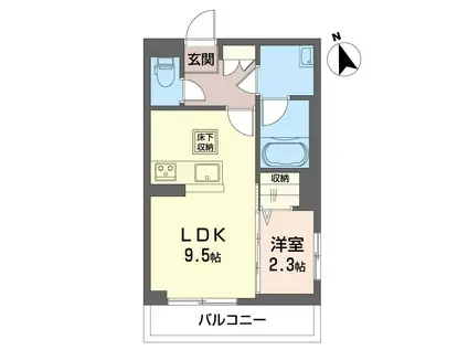 ルピナスコモド(1LDK/1階)の間取り写真