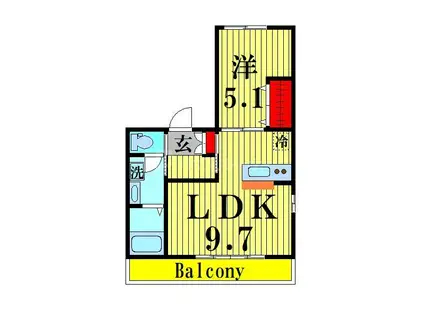 GRANDE VITA本所(1LDK/3階)の間取り写真