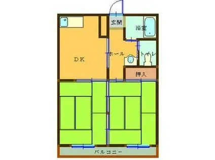 エクセル丸和(2DK/1階)の間取り写真