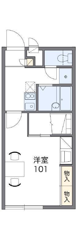 レオパレス桃李成蹊(1K/1階)の間取り写真