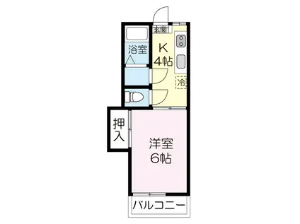 鬼川コーポ(1K/2階)の間取り写真