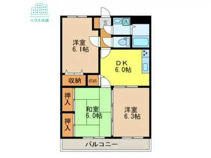 柳原マンション I(3DK/1階)の間取り写真
