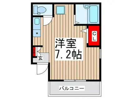 ブリーズ クレール(ワンルーム/2階)の間取り写真