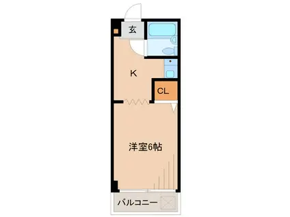 ハイツハツシカ(1K/2階)の間取り写真