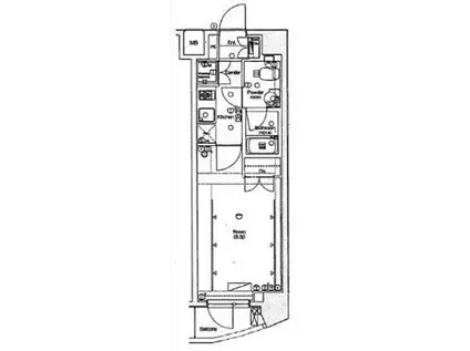 グランドコンシェルジュ広尾(1K/7階)の間取り写真