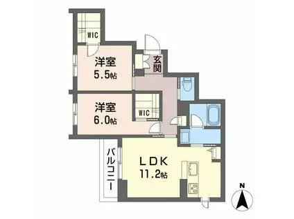 プレミアス長町(2LDK/3階)の間取り写真