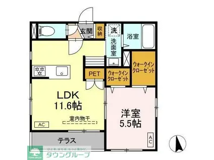 PAUL MAISON(1LDK/2階)の間取り写真