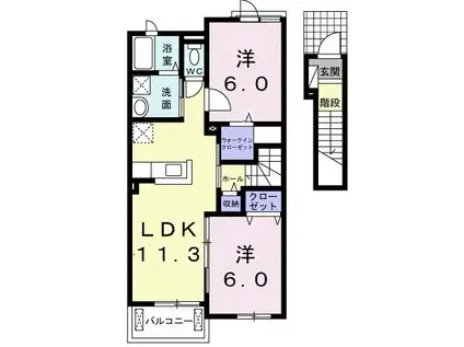 チェリーガーデンII(2LDK/2階)の間取り写真