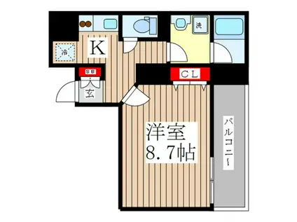 STEP1(1K/2階)の間取り写真