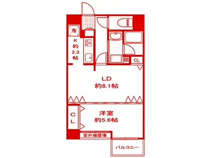 モナーク関内大通公園(1LDK/2階)の間取り写真