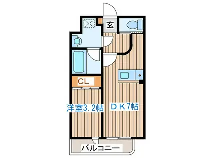 エル・リヴェール(1DK/4階)の間取り写真