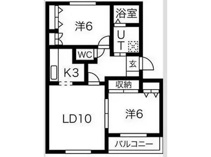 サンモール142(2LDK/1階)の間取り写真