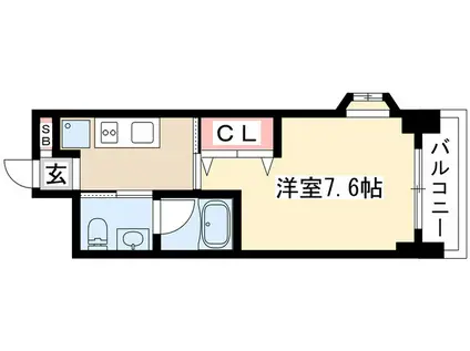 パークマノア(1K/1階)の間取り写真