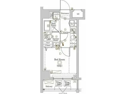 ラフィスタ川崎大師II(1K/8階)の間取り写真