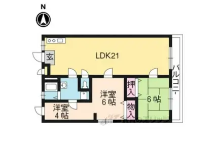 マンション天草(2LDK/8階)の間取り写真