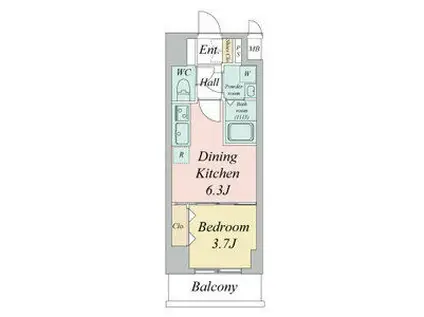 エスリードレジデンス東別院マークス(1DK/5階)の間取り写真