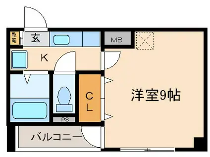 モンソレイユ(1K/7階)の間取り写真