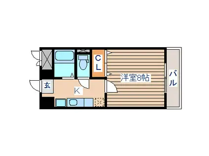 小松ビル(1K/5階)の間取り写真