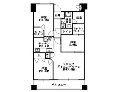 イニシア愛宕浜(3LDK/9階)の間取り写真