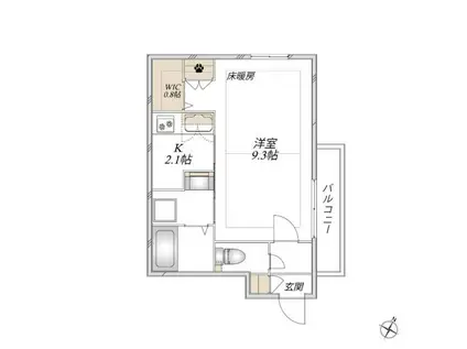 前野町2丁目メゾン(1K/3階)の間取り写真