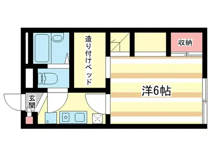 ロイヤルSK指柳(1K/1階)の間取り写真