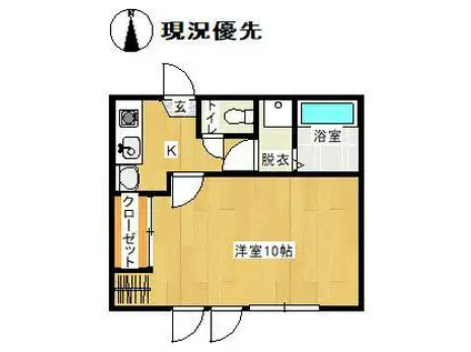 水口ビル(1K/2階)の間取り写真