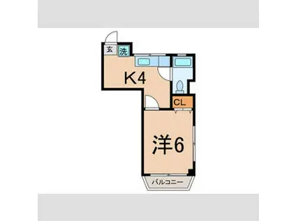 有田マンション(1K/1階)の間取り写真