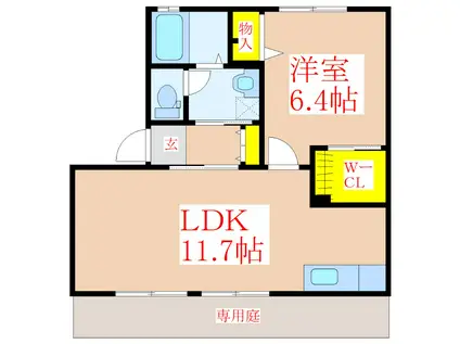 クローバー(1LDK/1階)の間取り写真