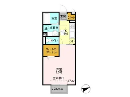 グレーシア(1K/1階)の間取り写真