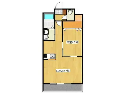 SPRING長嶺南(1LDK/1階)の間取り写真