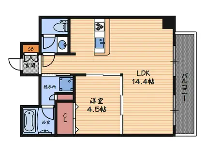 セレニテ梅田北PREMIUM(1LDK/9階)の間取り写真