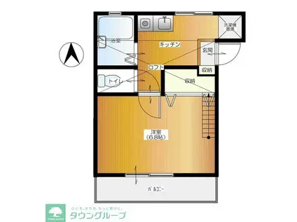 グリーンペア970(1K/1階)の間取り写真