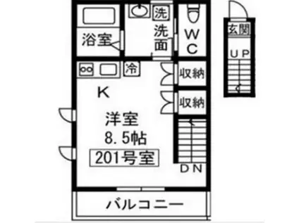 ディアコート東長崎(ワンルーム/2階)の間取り写真