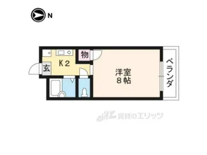 銀頂ハイツME(1K/1階)の間取り写真