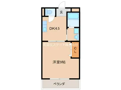 ベルセゾン(1DK/6階)の間取り写真