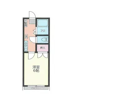 シティハイツ相武台(1K/2階)の間取り写真
