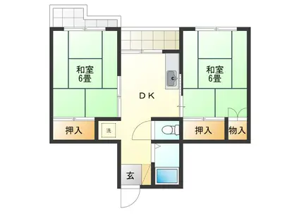 オークフィールド勝浦(2DK/4階)の間取り写真