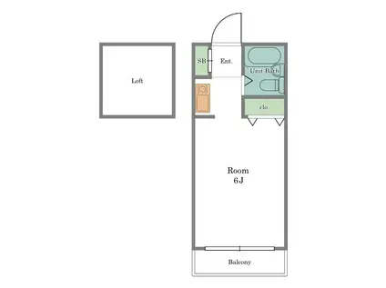 アーバンL A棟(ワンルーム/2階)の間取り写真