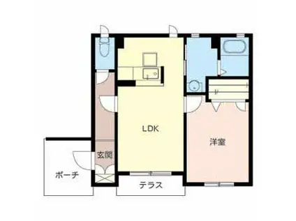 アコーレ神前(1LDK/1階)の間取り写真