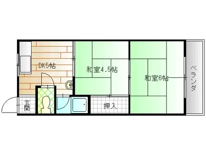 栄ハイツ(2DK/3階)の間取り写真