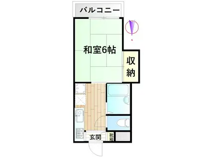 クリエイティブプレイン(1K/3階)の間取り写真